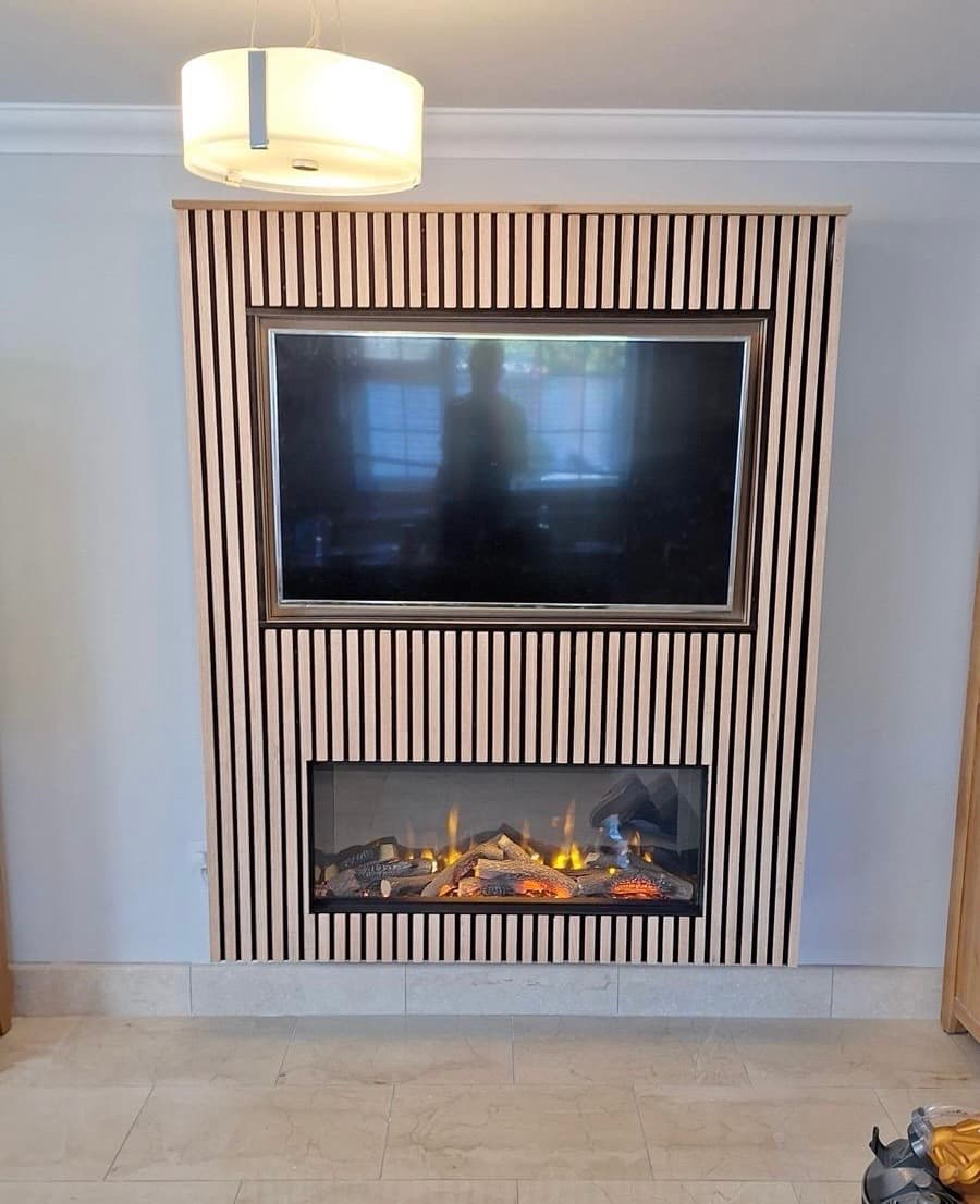 Interior media wall and TV installation project